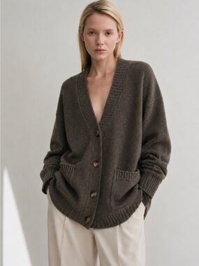 Helsa Tania Oversized Merino Wool Cashmere Cardigan NWT XS Quiet Luxury